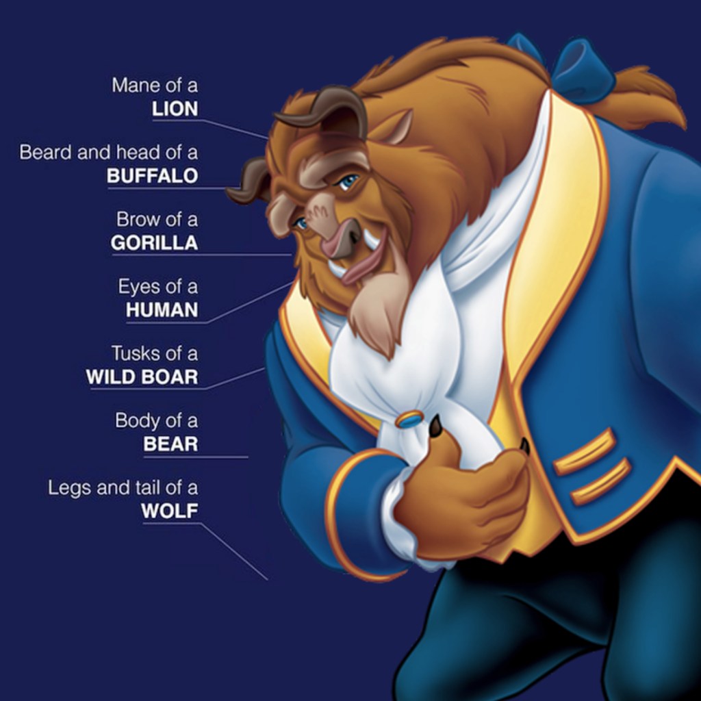 The animation of the beast in Beauty and the Beast was a combination of multiple&nbsp;animals